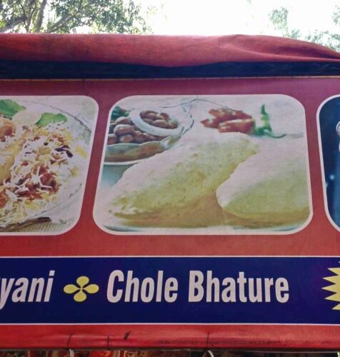 Unauthorised photograph used by a street food stall in New Delhi