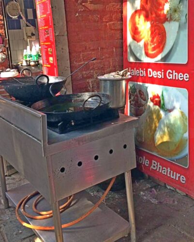 A Banner of images unauthentically used in a street food stall