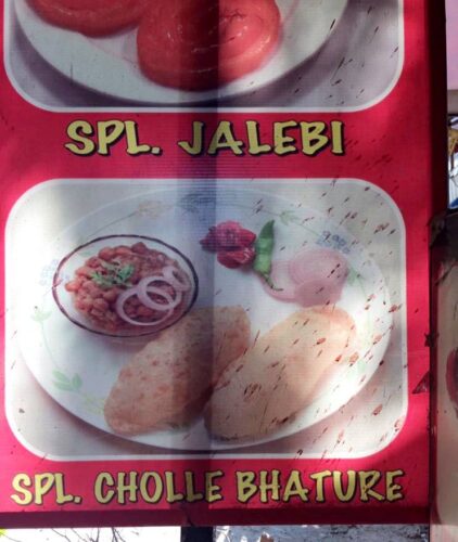 Another Banner of unauthorised usage of ther's photograph in a food stall in Delhi 