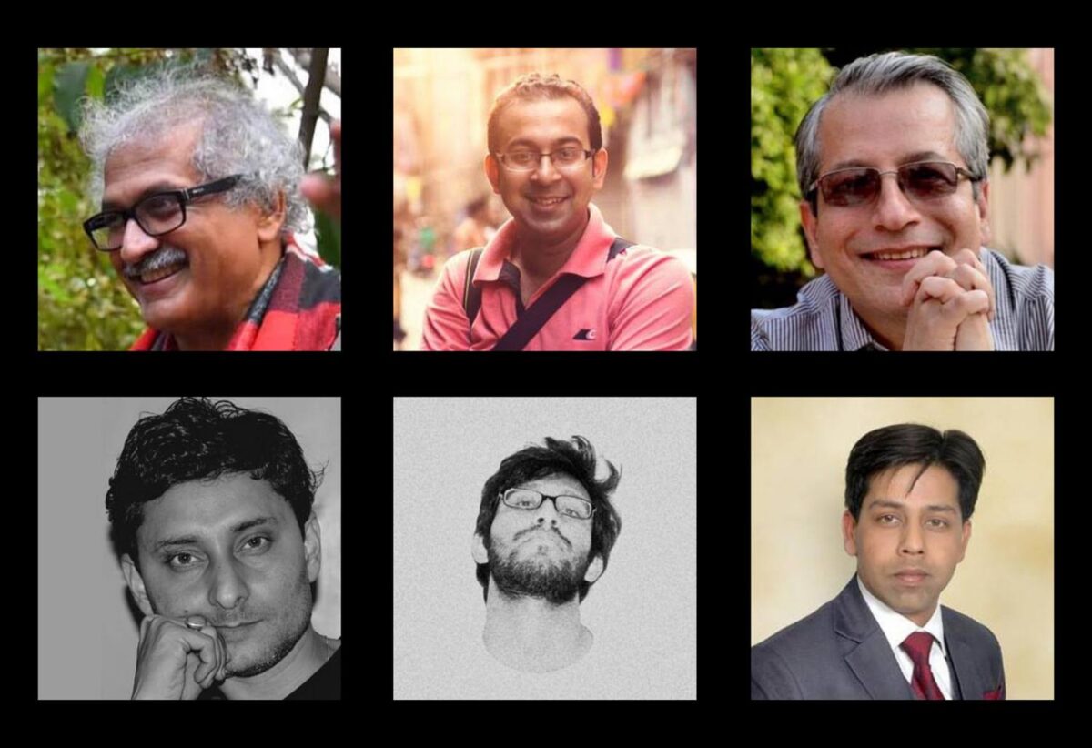 A collage of portraits clockwise: Aditya Arya, Soumya Shankar Ghoshal, Ravi Dhingra, Joydeep Mukherjee, Debmalya Roy Choudhury, Kapil Inderjit Vohra
